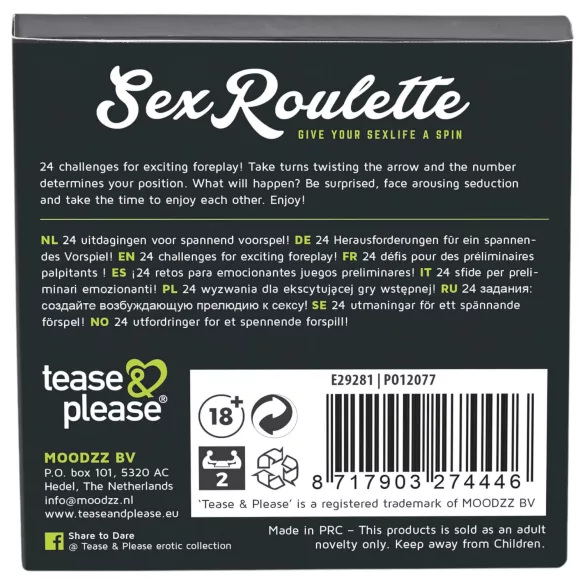 tease & please - Sex Roulette Foreplay - рулет друштвена игра за парове