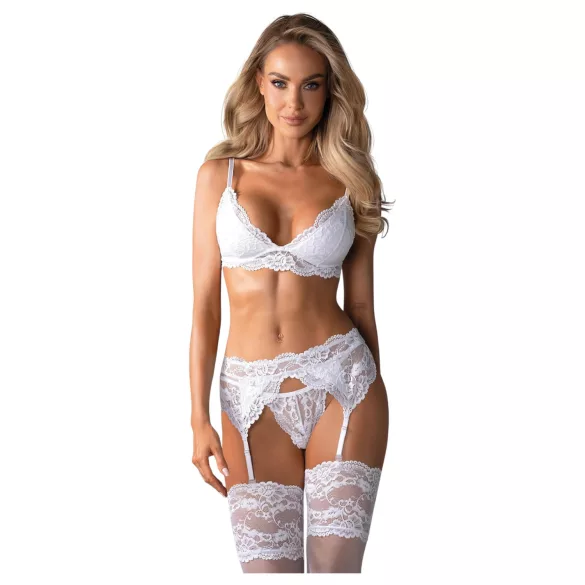 Obsessive 810-SEG-2 - čipkasti donji veš set (bela)