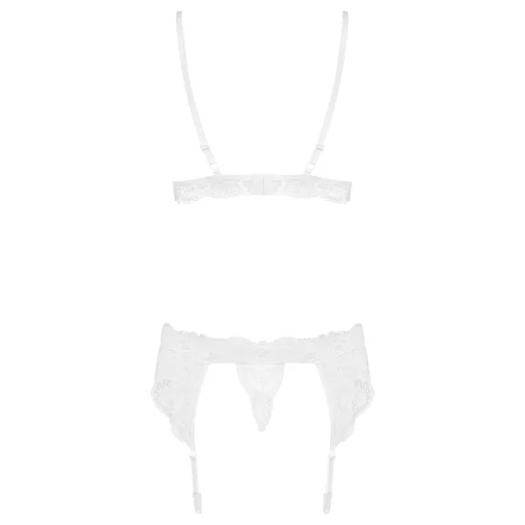 Obsessive 810-SEG-2 - čipkasti donji veš set (bela)