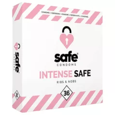 SAFE Intense Safe - Rebrasti i tačkasti kondomi (36 kom)