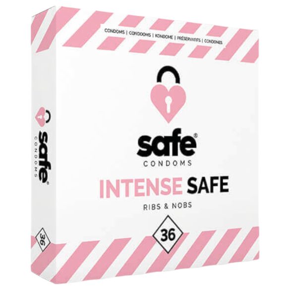 SAFE Intense Safe - Rebrasti i tačkasti kondomi (36 kom)