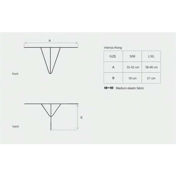 Obsessive Intensa - čipkaste tangice sa trakama (crne)