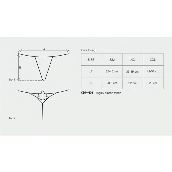 Obsessive Luiza - tanga sa cvetom tulipana (bela)
