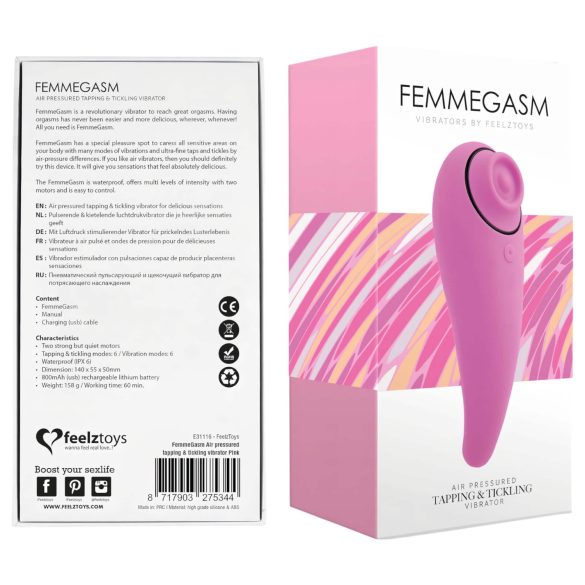 FEELZTOYS Femmegasm - punjivi 2u1 klitoralni vibrator (roze)