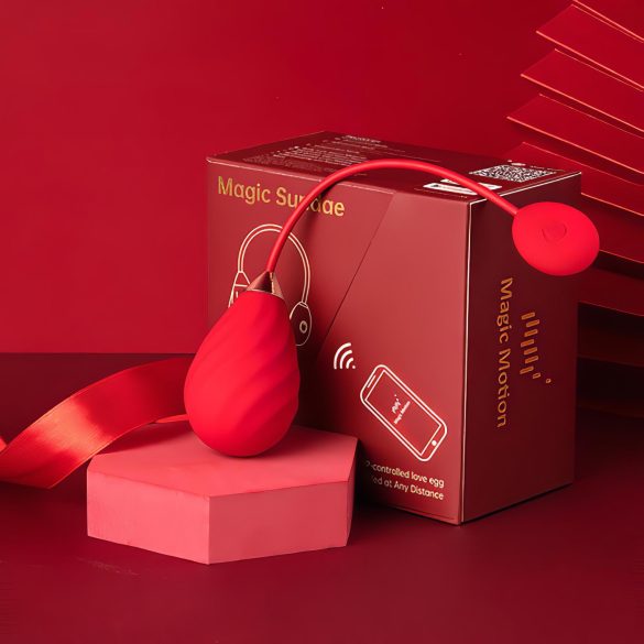 Pametna vibraciona jaje Sundae - crveno, USB punjenje