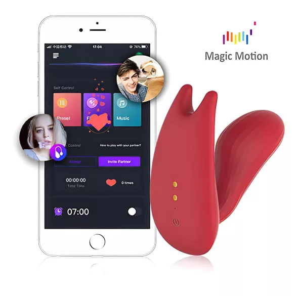 Magic Motion Umi - вибратор за ношење са управљањем преко апликације (црвени)