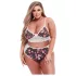 Baci Plus Size - cvetni čipkani komplet brushaltera