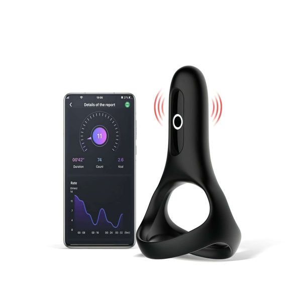 Magic Motion Rise - pametna vibrirajuća prstenjača za penis, punjiva (crna)