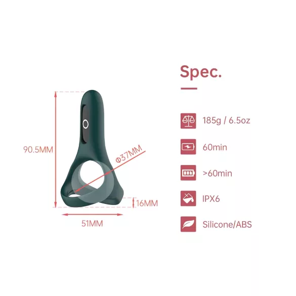 Magic Motion Rise - vibracioni prsten za penis sa upravljanjem preko aplikacije, za muškarce (zeleni)