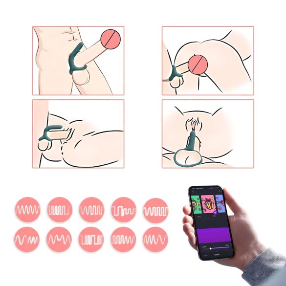 Magic Motion Rise - pametna vibrirajuća penis prsten sa baterijom (zelena)