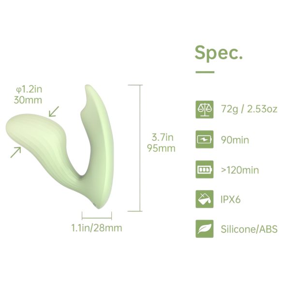 Magic Motion Umi - pametni 2u1 vibrator (zelena)