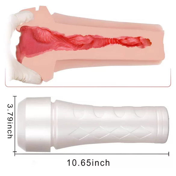 Tracy's Dog 3D Stroker - realistična veštačka vagina u futroli (bela-prirodna)