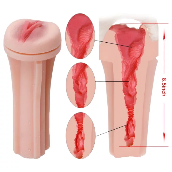 Tracy's Dog 3D Stroker - realistična veštačka vagina u futroli (bela-prirodna)
